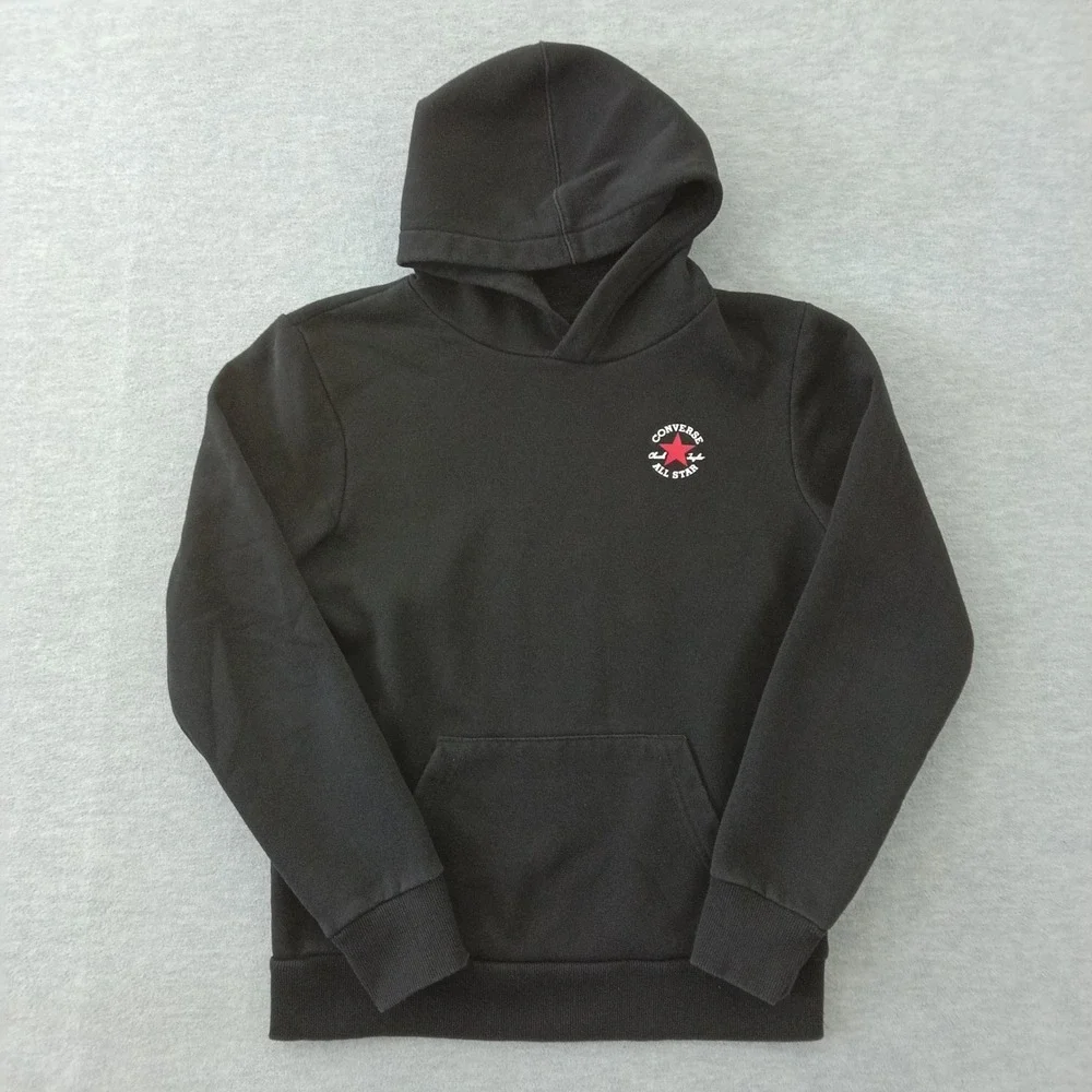 Converse All Star Chuck Taylor Kids Black Pullover Hoodie Size Large 12-13
